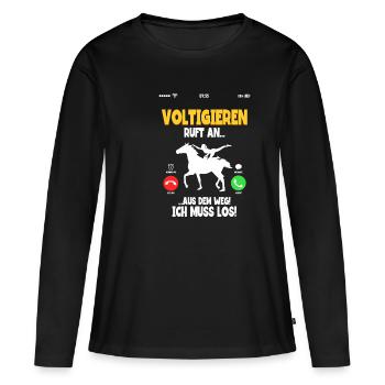Mädchen Voltigieren Volti - Frauen Premium Bio Langarmshirt - Schwarz - Vorne - Julia (174cm)