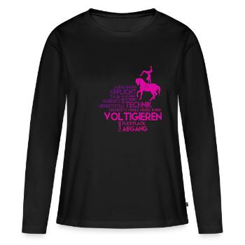 Mädchen Voltigieren Volti - Frauen Premium Bio Langarmshirt - Schwarz - Vorne - Julia (174cm)