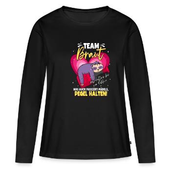 Team Braut Mädels Pegel Halten - Frauen Premium Bio Langarmshirt - Schwarz - Vorne - Julia (174cm)
