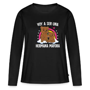 I'm Going To Be Big Sister Bear - Women's Premium Organic Long Sleeve Shirt - black - Front - Julia (174cm)
