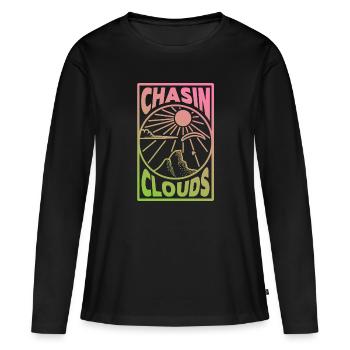 Nuages de Chasin Pente Parapente - T-shirt manches longues Premium bio Femme - noir - Devant - Julia (174cm)