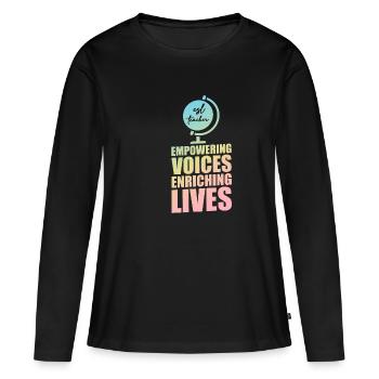 Enseignant d’anglais langue seconde |Langue anglaise |Pour les enseignants d’anglais langue seconde - T-shirt manches longues Premium bio Femme - noir - Devant - Julia (174cm)