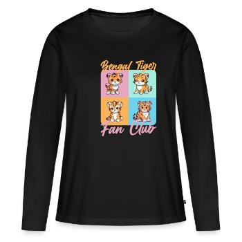Bengalischer Tigre du Bengale - T-shirt manches longues Premium bio Femme - noir - Devant - Julia (174cm)