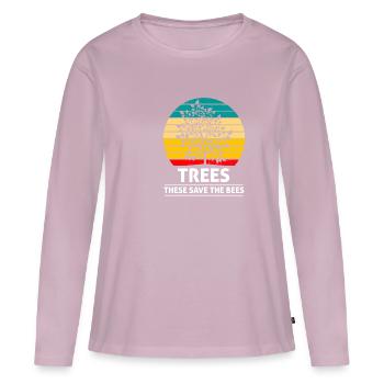 Trees that save the bees Ecology - Women's Premium Organic Long Sleeve Shirt - dusky pink - Front - Julia (174cm)
