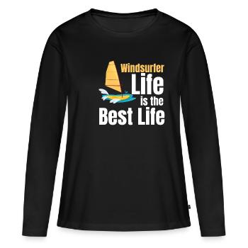 Windsurfer Life is the best life - Women's Premium Organic Long Sleeve Shirt - black - Front - Julia (174cm)