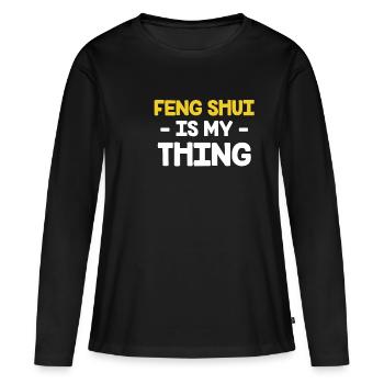 Le Feng Shui, c’est mon truc Bagua asiatique - T-shirt manches longues Premium bio Femme - noir - Devant - Julia (174cm)