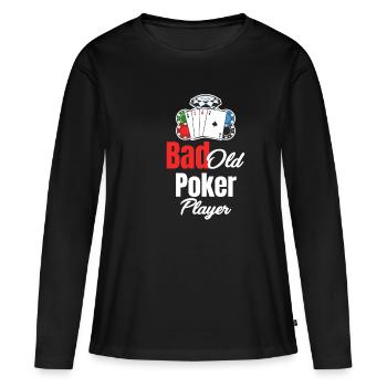 Bad Old Poker Player Holdem Dealer Blackjack - T-shirt manches longues Premium bio Femme - noir - Devant - Julia (174cm)