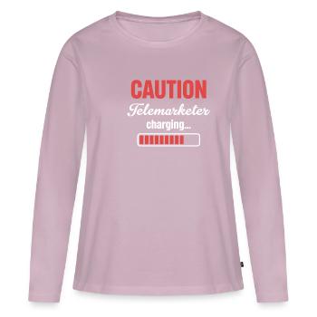 Attention teleseller fees - Women's Premium Organic Long Sleeve Shirt - dusky pink - Front - Julia (174cm)