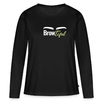 Browtiful Esthéticienne des sourcils Esthéticienne - T-shirt manches longues Premium bio Femme - noir - Devant - Julia (174cm)