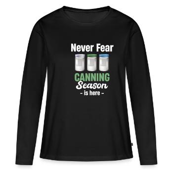 Ne vous inquiétez pas, la saison des conserves est là et - T-shirt manches longues Premium bio Femme - noir - Devant - Julia (174cm)