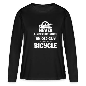Ne sous-estimez jamais un vieil intestin sur un - T-shirt manches longues Premium bio Femme - noir - Devant - Julia (174cm)