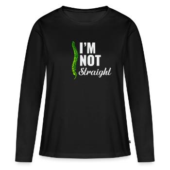 Ich Bin Nicht Gerade Skoliose Bewusstsein - Frauen Premium Bio Langarmshirt - Schwarz - Vorne - Julia (174cm)