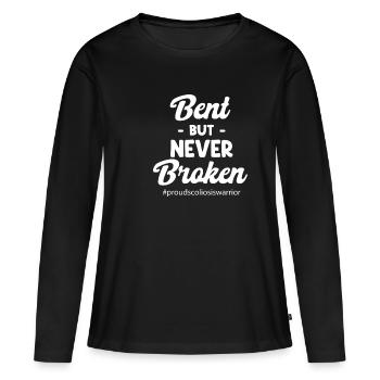 Gebogener, Aber Nie Gebrochener - Frauen Premium Bio Langarmshirt - Schwarz - Vorne - Julia (174cm)