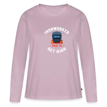 Des ferronniers payés pour embaucher des artisans de haut niveau - T-shirt manches longues Premium bio Femme - rose poudré - Devant - Julia (174cm)