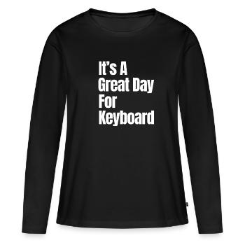 Un grand jour pour le clavier-valse-clavier - T-shirt manches longues Premium bio Femme - noir - Devant - Julia (174cm)
