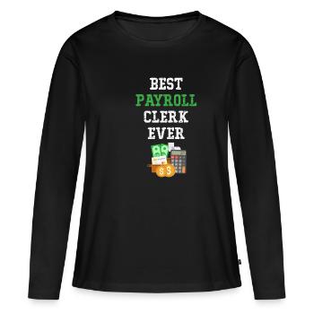 Lohn und Ge Bester Lohn- Und Gehaltsabrechnungskau - Frauen Premium Bio Langarmshirt - Schwarz - Vorne - Julia (174cm)