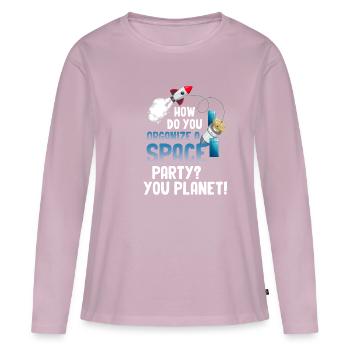 How to organize a space party? You - Women's Premium Organic Long Sleeve Shirt - dusky pink - Front - Julia (174cm)