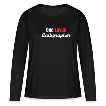 A beloved calligrapher, funny craftsmen, - Women's Premium Organic Long Sleeve Shirt - black - Front - Julia (174cm)