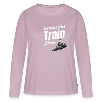 Don't mess with a - Women's Premium Organic Long Sleeve Shirt - dusky pink - Front - Julia (174cm)