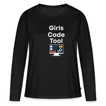 Les programmatrices de programmes pour filles aussi - T-shirt manches longues Premium bio Femme - noir - Devant - Julia (174cm)