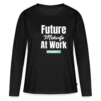 Zukünftige Hebamme Bei Der Arbeit Vor Der - Frauen Premium Bio Langarmshirt - Schwarz - Vorne - Julia (174cm)