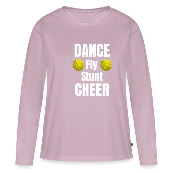 Danse noeud papillon Stunt Cheer Flyer Football Backspot - T-shirt manches longues Premium bio Femme - rose poudré - Devant - Julia (174cm)