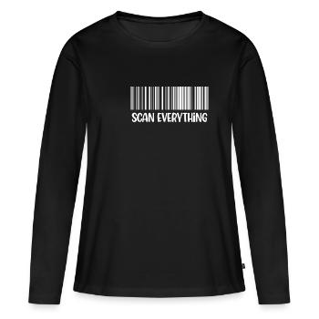 Alles Scannen Lustiger Kassierer Buchhalter - Frauen Premium Bio Langarmshirt - Schwarz - Vorne - Julia (174cm)