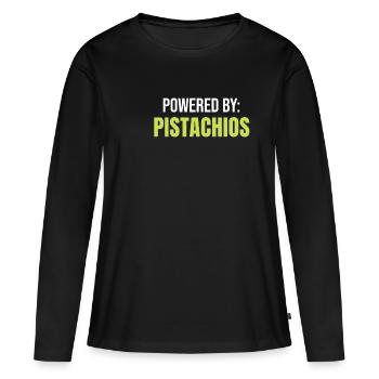 Propulsé par une garniture de crème glacée à la pistache - T-shirt manches longues Premium bio Femme - noir - Devant - Julia (174cm)