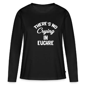 Il n'y a pas de pleurs chez le croupier du casino Euchre - T-shirt manches longues Premium bio Femme - noir - Devant - Julia (174cm)
