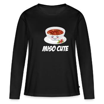 Miso Sweet Miso Puns Asiatique Chinois - T-shirt manches longues Premium bio Femme - noir - Devant - Julia (174cm)