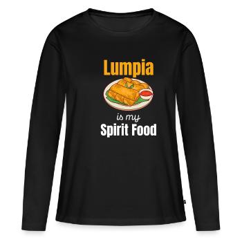 Lumpia est mon nourriture Pinoy Shanghai Adobo - T-shirt manches longues Premium bio Femme - noir - Devant - Julia (174cm)
