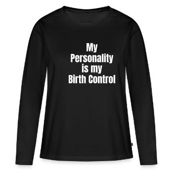 Ma personnalité est la mienne - T-shirt manches longues Premium bio Femme - noir - Devant - Julia (174cm)