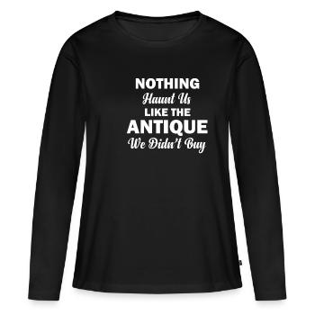 Rien ne nous hante autant que les antiquités, - T-shirt manches longues Premium bio Femme - noir - Devant - Julia (174cm)