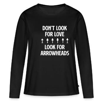 Ne cherchez pas l’amour, cherchez - T-shirt manches longues Premium bio Femme - noir - Devant - Julia (174cm)