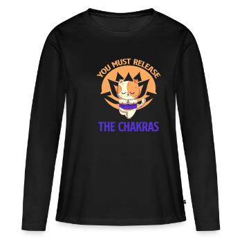 Vous devez desserrer les chakras. Guérir par - T-shirt manches longues Premium bio Femme - noir - Devant - Julia (174cm)