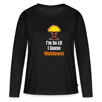 Je suis tellement éclairé que je peux fondre - T-shirt manches longues Premium bio Femme - noir - Devant - Julia (174cm)