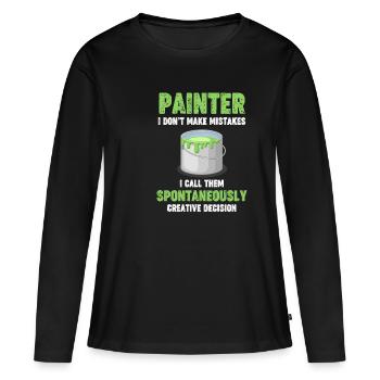 Maler Ich Mache Keine Fehler Handwerklicher Lack - Frauen Premium Bio Langarmshirt - Schwarz - Vorne - Julia (174cm)