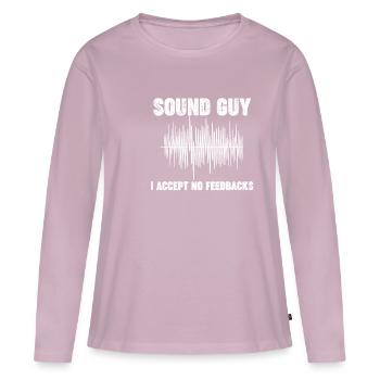 Ingénieur du son, je n’accepte pas les commentaires. - T-shirt manches longues Premium bio Femme - rose poudré - Devant - Julia (174cm)