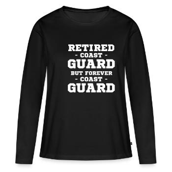 Garde côtière à la retraite, mais marin pour toujours - T-shirt manches longues Premium bio Femme - noir - Devant - Julia (174cm)