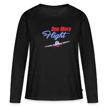 Un autre agent de bord Flight Attendant Voyage en avion - T-shirt manches longues Premium bio Femme - noir - Devant - Julia (174cm)