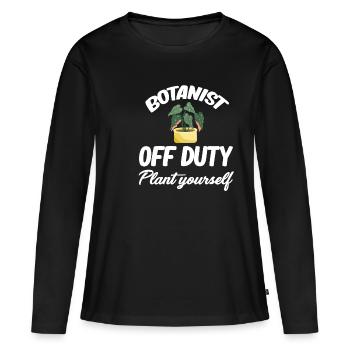 Botaniste en congé, plantez-le vous-même - T-shirt manches longues Premium bio Femme - noir - Devant - Julia (174cm)