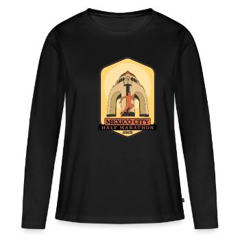 Mexico City - Halbmarathon – 2025 - Frauen Premium Bio Langarmshirt - Schwarz - Vorne - Julia (174cm)