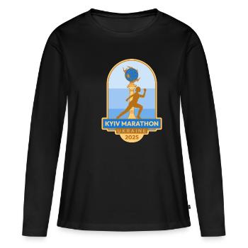 Marathon de Kiev – 2025 – Ukraine - T-shirt manches longues Premium bio Femme - noir - Devant - Julia (174cm)