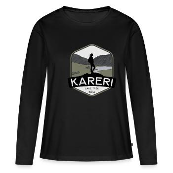 Trek du lac Kareri – Inde - T-shirt manches longues Premium bio Femme - noir - Devant - Julia (174cm)