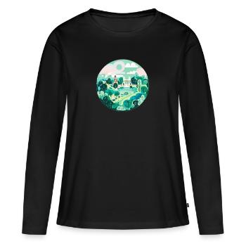 Hyde Park Londres - T-shirt manches longues Premium bio Femme - noir - Devant - Julia (174cm)
