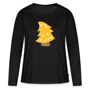 Weihnachtsbaum - Frauen Premium Bio Langarmshirt - Schwarz - Vorne - Julia (174cm)