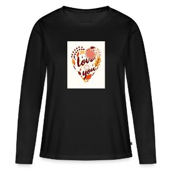 i love you - T-shirt manches longues Premium bio Femme - noir - Devant - Julia (174cm)