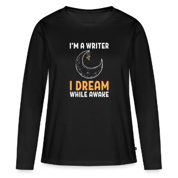 Autor - Frauen Premium Bio Langarmshirt - Schwarz - Vorne - Julia (174cm)