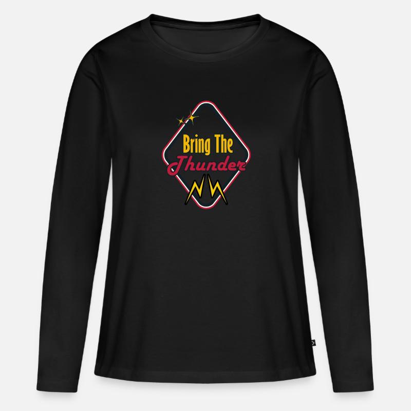 Bring the thunder - Frauen Premium Bio Langarmshirt - Schwarz