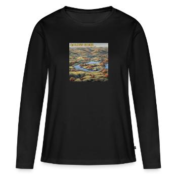 L’heure dorée - T-shirt manches longues Premium bio Femme - noir - Devant - Julia (174cm)